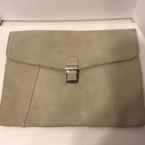 Suede clutch bag - Purse- beige great Condition
